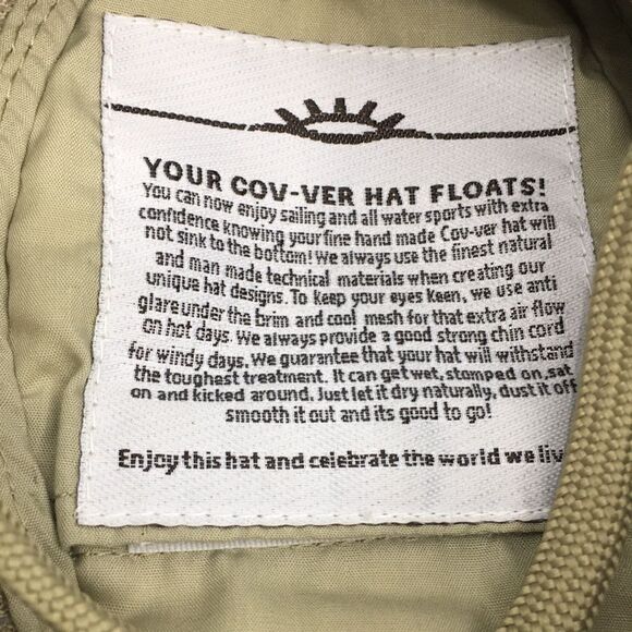 Cov-Ver Your World Nylon Canvas Breeze Floating Boating Hat Sz Medium - Picture 10 of 15